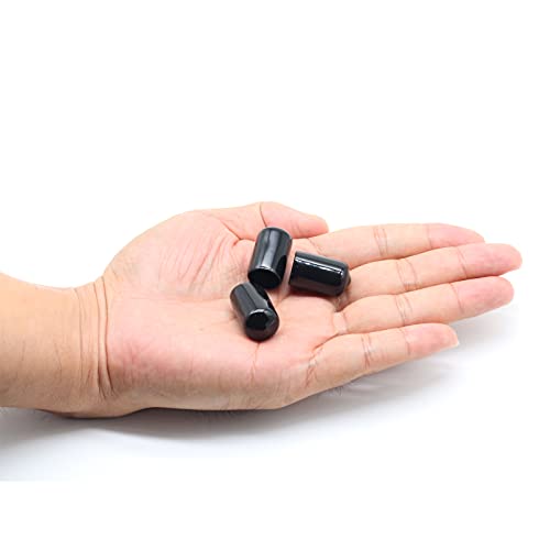 Image of Acocony 1 /2 Inch Rubber Cap (12.70 mm) Round Black Pack of 12 | 0.5 inch PVC Rubber End Caps Dustproof, Protective & Aesthetic Flexible Covers for Tubing, Pipes, Poles, Bolts & More