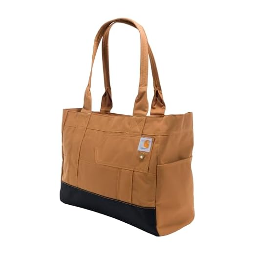 Best travel tote bag with zipper Carhartt Brown Water-Resistant Zip Tote