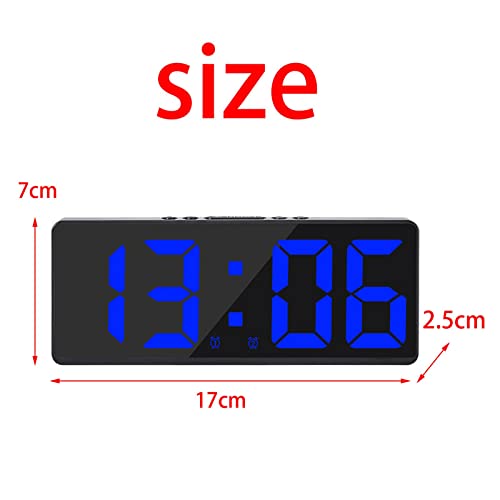 Reloj despertador electrónico con gran pantalla LED, doble alarma y termómetro 4
