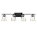 Savoy House 8-1020-4-BK Calhoun 4-Light Bathroom Vanity Light in a Black Finish with Clear Glass (32" W x 9" H)