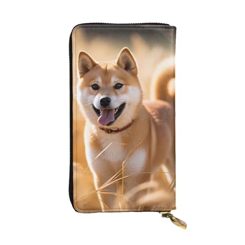 Leather Wallet - Stylish and Durable Wallet for Women with Multiple Compartments and Zipper Design Shiba Inu Picture