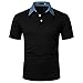 Yowablo Herren Poloshirt Polo Polohemd Kurzarmshirt Shirt Basic Casual Fashion Stehkragen Kurzarm Polo Shirt Bluse (M,1Schwarz)