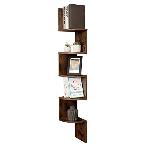 VASAGLE hoekplank, wandplank met 5 planken, zwevende plank, voor keuken, slaapkamer, woonkamer, studeerkamer, kantoor… - Image 6