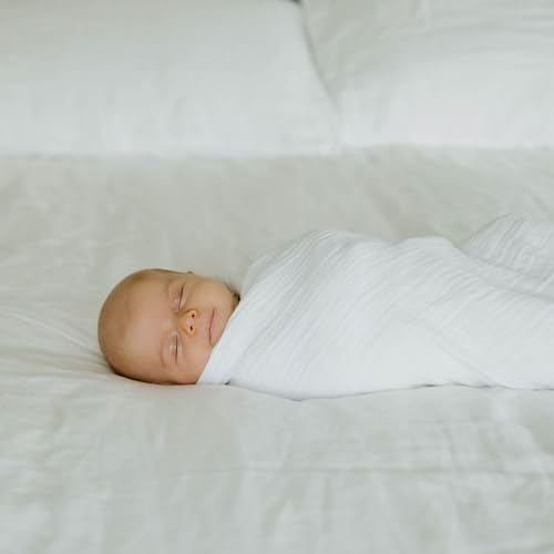 Image of Little Unicorn 100% Natural Organic Cotton Muslin Swaddle Blanket 2 Pack | Giftable Set of 2 swaddles (White)