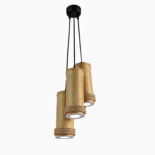 Corps de lampe en bambou noble avec suspension LED de style