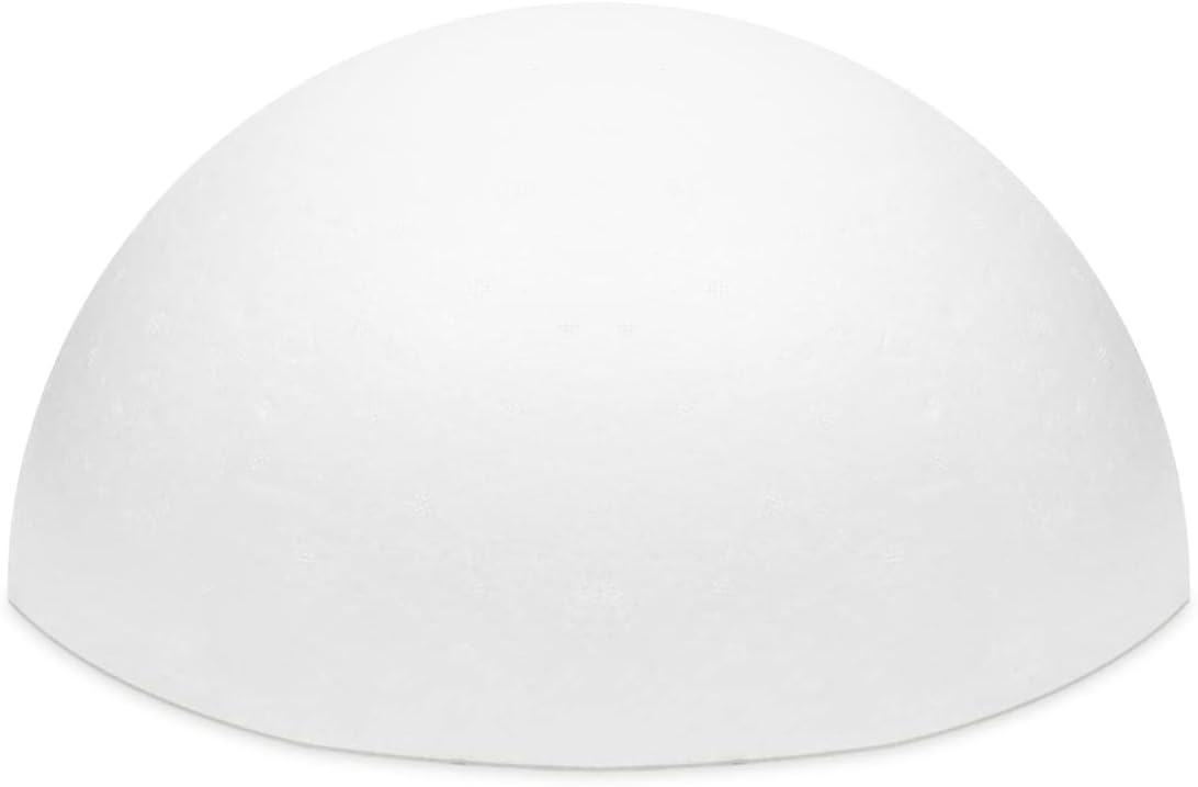 Juvale Half Sphere Foam Ball - Versatile DIY Craft Supply - Easy Customization of Foam Balls for Crafts & Art Supply for Floral Arrangements - Pack of 1, 12 x 12 x 6 in, White