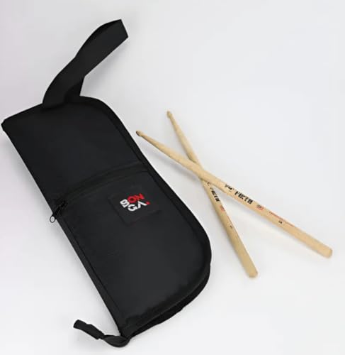 ESTOJO BATERIA BONGA MUSIC - Preto - Case para Baquetas - 6 Pares - Impermeável - Bolso Externo com Zíper - Garantia de 90 Dias