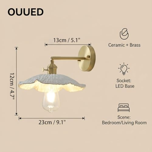 Lámpara de pared vintage con iluminación ajustable para sala o dormitorio 6
