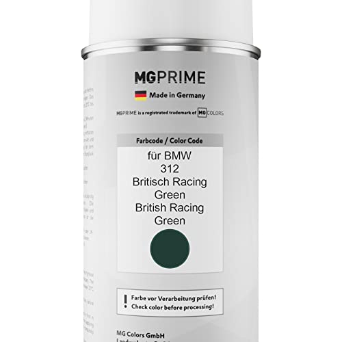 MG PRIME Autolack Spraydose für BMW 312 Britisch Racing Green/British Racing Green Basislack Sprühdose 400ml