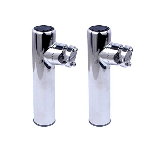 Fishing Rod Holder Racks Portable 2X Boat Accessories Stainless Steel Fishing Tackle Rotatable Rod Holder with Clamp for Tube 22MM-26MM with Liner