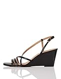  Amazon-Marke: FIND Wedge Strippy Sandal Riemchenpumps, Schwarz (Black), 39 EU