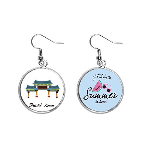 Pendientes de sandia tradicionales estilo coreano para mujer