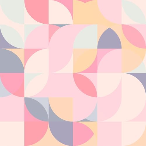 VEELIKE Soft Pink Geometric Wallpaper Peel and Stick Abstract Wal...