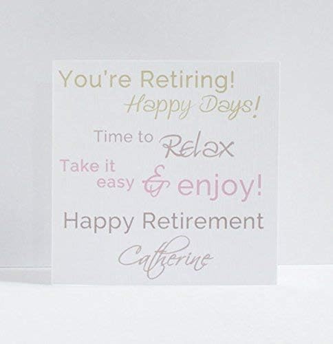 Personalised Retirement Card for Women, Friend, Colleague, Her.