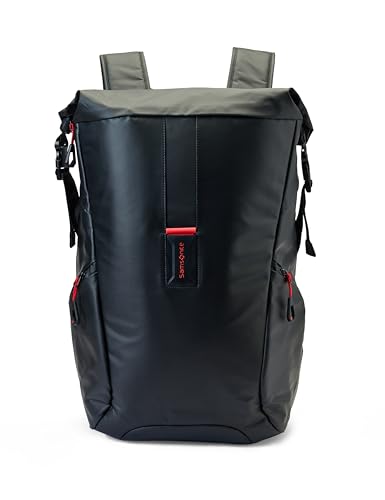 Samsonite Paradiver Light - Erweiterbarer Rolltop Laptop Rucksack 17,3 Zoll, 49 cm, 25/35 L,Schwarz (Erweiterbar)