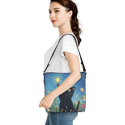 Image of HUGS IDEA Boho Bags for Women Leather Handbag Shoulder Bucket Crossbody Purse