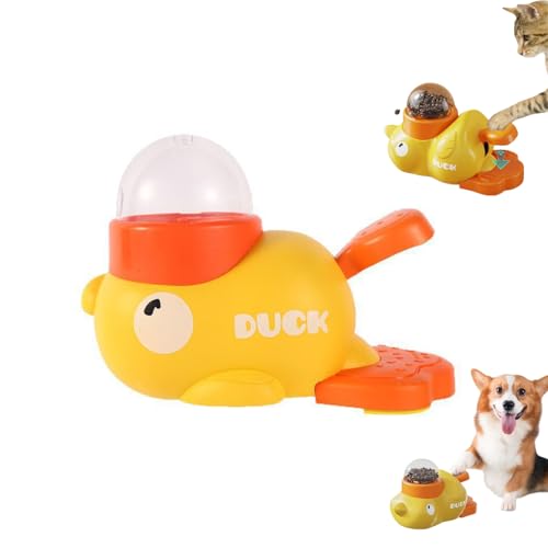 ANISKEBBR Duck-Shaped Treat Dispenser Dog Cat IQ Toy Slow Feeder for Small Pets
