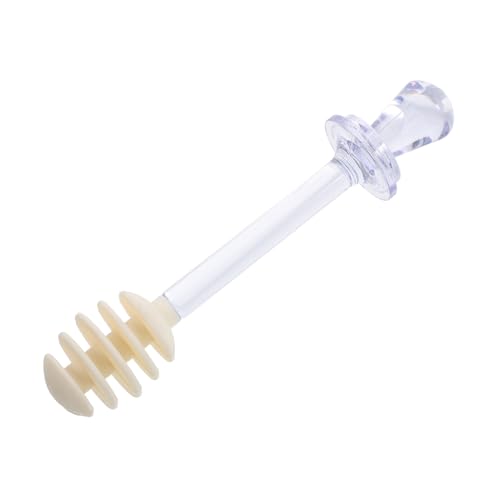 BRIGHTFUFU 1pc Food Grade Plastic Honey Dipper Stick Lightweight Syrup Stirrer for Honey Pot and Viscous Substances Easy to Use and Clean Random Color