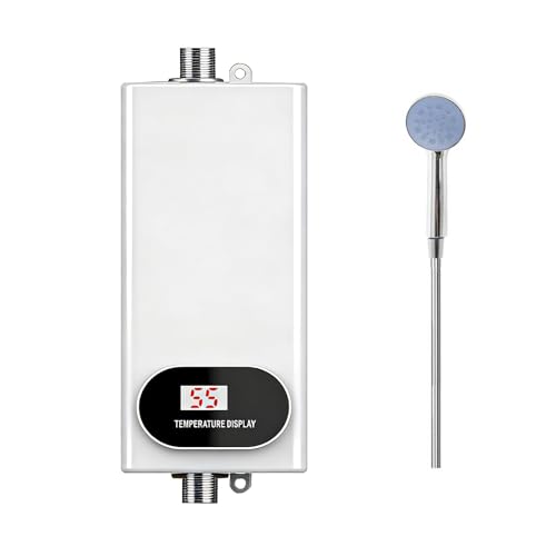3500W 110V Tankless Water Heater Under Sink - Portable Electric Instant Hot Water with Flow & Temperature Adjustment for Kitchen & Small Bathroom