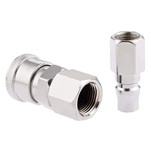 Image of (QRC) Pneumatic Fittings Air Line Hose Compressor Connector Quick Release Coupler Air Line Fittings for Air Line Hose (SF20 + PF20)