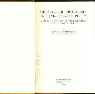 Character Problems in Shakespeare's Plays B000GRMDBG Book Cover