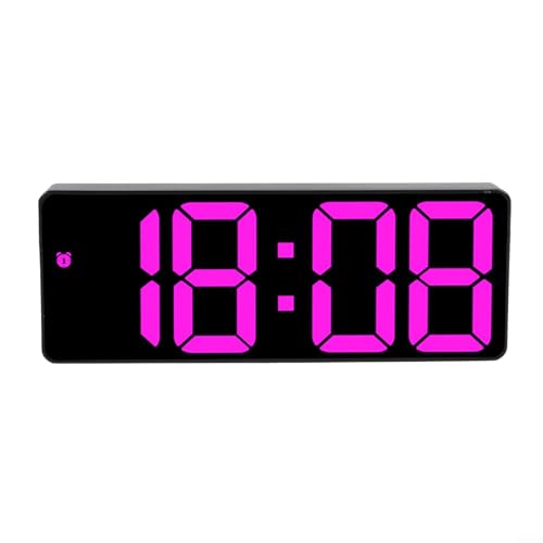 Reloj digital controlado por voz con pantalla grande vibrante para una fácil visualización de día o de noche, incluye alarma de visualización de temperatura y función de atenuación automática para