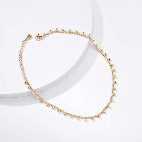 Image of Fettero Anklet Bracelets for Women Gold Plated Dainty Waterproof Anklet Charm Bracelet Summer Beach Foot Jewelry