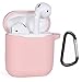 Miso Compatible for AirPods Case with Keychain, Shockproof Protective Premium Silicone Cover Skin for AirPods Charging Case 2 & 1 (AirPods 1, Pink)