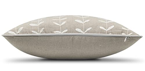 Vagmine Embroidered Linen Square Decorative Accent Throw Pillow Cover - For Master Bedroom, New Home, Anniversary, Farmhouse, Couch, Sofa - Lollipop-Natural, 18X18 Inches #TOP4