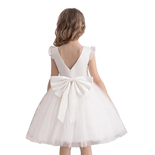 Flower Girl Dress Wedding Guest Ruffle Tulle Satin Party Birthday Princess Dresses Pageant Gown Kids Short