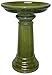 World Source East Sun Pottery GP0112ES Ceramic Bird Bath, Light Green