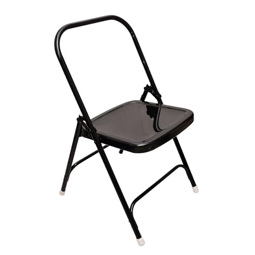 Image of Preeti Yoga Iyanger Yoga Backless Meditation Foldable Chair for Holding, Alignment & Flexibility | Capacity: 100kg (Medium - Black Color)
