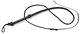  Bare SUTRA - Látigo para caballos de cultivo de caballo, totalmente hecho a mano, de piel auténtica, látigos para entrenamiento de obediencia de caballos y toros, mango trenzado resistente, 6, Negro
