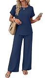 XIEERDUO Two Piece Sets For Women Summer Linen Set Airport Travel Outfits Matching Sets Linen Pants...