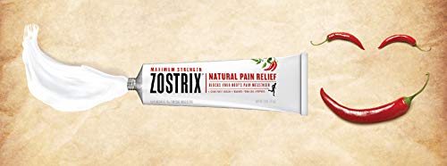Zostrix Maximum Strength Natural Pain Relief Cream, Capsaicin Pain Reliever, Odor Free, 2 Ounce Tube