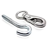 Hammock Hanging Kit - Hanging Chair Swivel and Lag Screw Mounting Hook - Hang Chairs Indoor / Outdoor with This Stainless Steel 700 Lb Capacity Hanging Hammock Swivel Clasp and Hanger Eyelet Screw