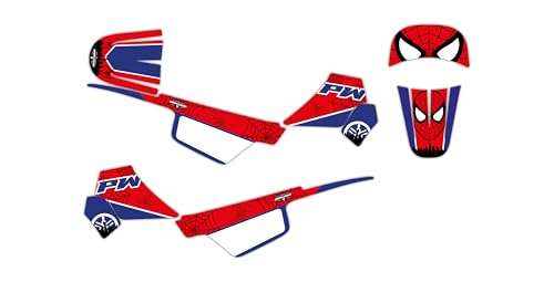 KIT DECO MOTO CROSS ADAPTABLE PW 50 SPYDER BLEU ROUGE