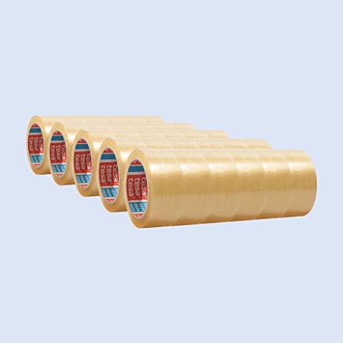 tesa tesapack Ultra Strong - PVC-Klebebänder für festes Verpacken und sicheres Bündeln - Transparent - 66 m x 50 mm (1 Rolle, Transparent, 66 m x 50 mm | 30 Stück)