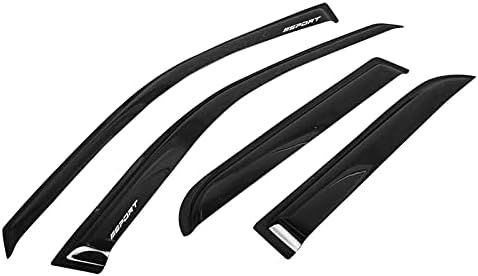 Window Visor Rain Guard Shade Compatible with 2002-2006 CRV, Side Window Vent Deflector, Dark Smoke Tinted, JDM Tape On Style, 02 03 04 05 06