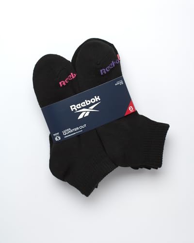 Reebok Womens Comfort Cushioned Athletic Quarter Cut Socks (6 Pack)2