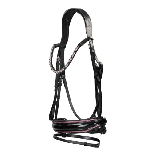 Bridon Evalira Showtime Noir-rose Cob - Filet d'équitation anatomique