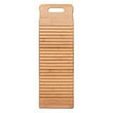 Cabilock Washboard Thickened Wooden Washboard for Laundry Home Wooden Laundry Washboard