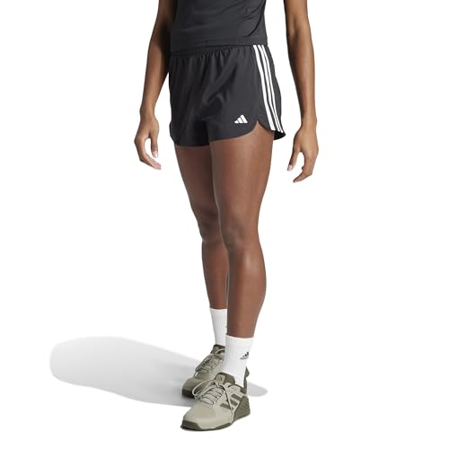 Short de sport Adidas Pacer pour femme en tissu tissé noir taille XXS