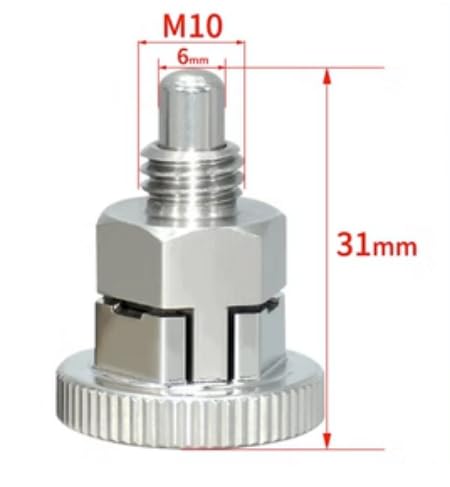 Plunger, knob Plunger, self-Locking knob Plunger,SPMXYSM Stainless Steel knob Plunger, Index pin, Carbon Steel self-Locking bit Spring pin, XMXYTS Latch,M10-1.5-6(Two Sets )
