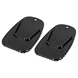 Motorradständer Universal Motorrad Seitenständer Pad Stützplatte Parkständer Verlängerungspad(2pcs Black)