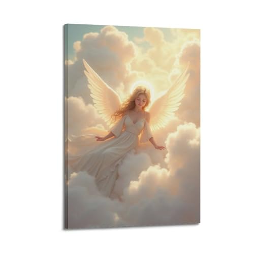 Poster cloud angel QXYUIN pour habiller un mur vide avec une toile esthétique encadrée 30x45