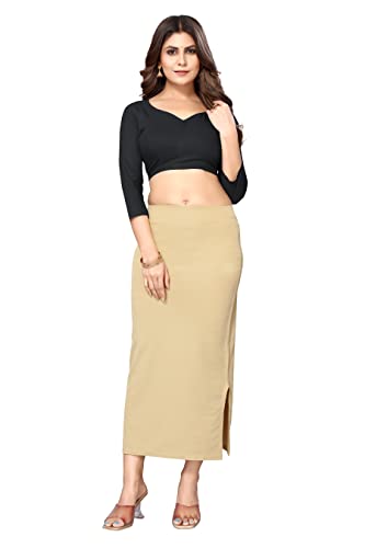 Image of Yashika Women Yashika Women's Full Elastic Lycra Blend Saree Shapewear Petticoat(New-Shape Sky Blue-XL)