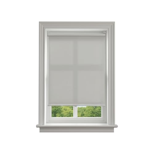 BlindsAvenue Cordless Polyester Roller Shade, Light-Filtering Blinds for Indoor Windows, Gray Sheen, Size: 50.5