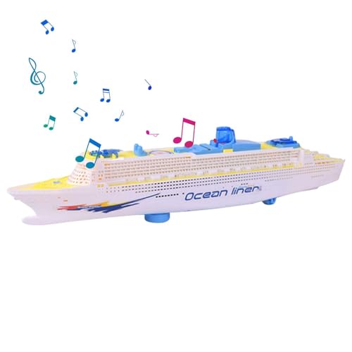 modelo de crucero, juguete de barco eléctrico con luz LED intermitente y sonido, Barco de crucero colorido trasatlántico, Divertidos juguetes náuticos para niños de 3 a 12 años, Barco de crucero color