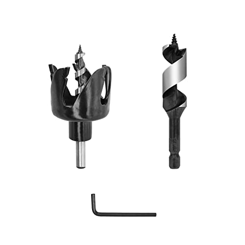 Xnrtop Lochsägen-Set für Holztüren zum Sägen von Löchern in normalem Holz, Sperrholz, Trockenbau, PVC und Kunststoffplatte (1 Stück) Cover